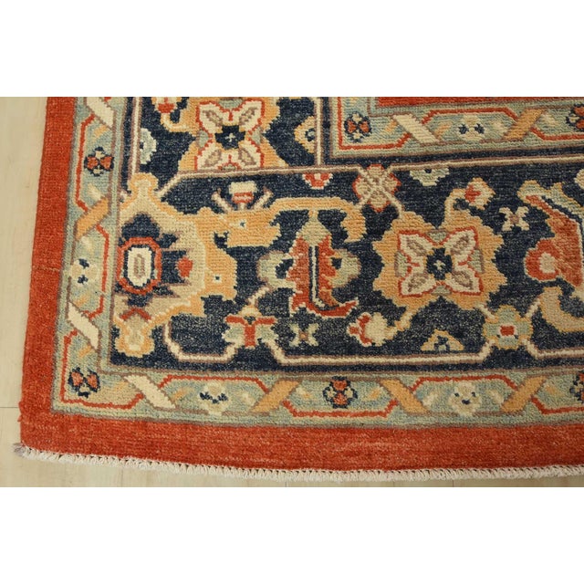 Heriz Rug 9’10” X 13’11” Orange Wool Traditional Hand-Knotted Carpet For Sale - Image 12 of 15