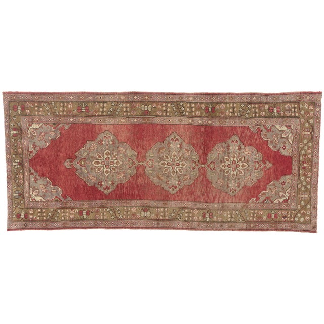 Modern Vintage Turkish Oushak Rug - 05'01 X 11'04 For Sale - Image 3 of 11