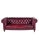 Metal Chesterfield Victorian Burgundy Leather Sofa For Sale - Image 7 of 12