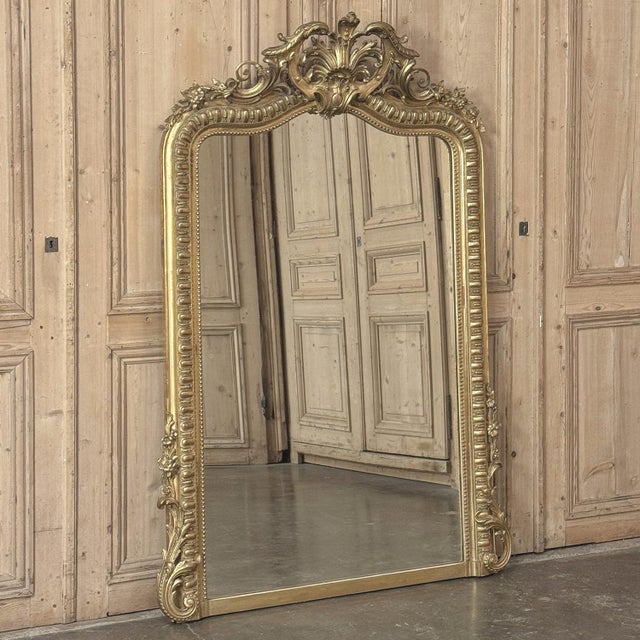 Late 19th Century 19th Century French Napoleon III Period Regence Style Gilded Mantel Mirror For Sale - Image 5 of 18