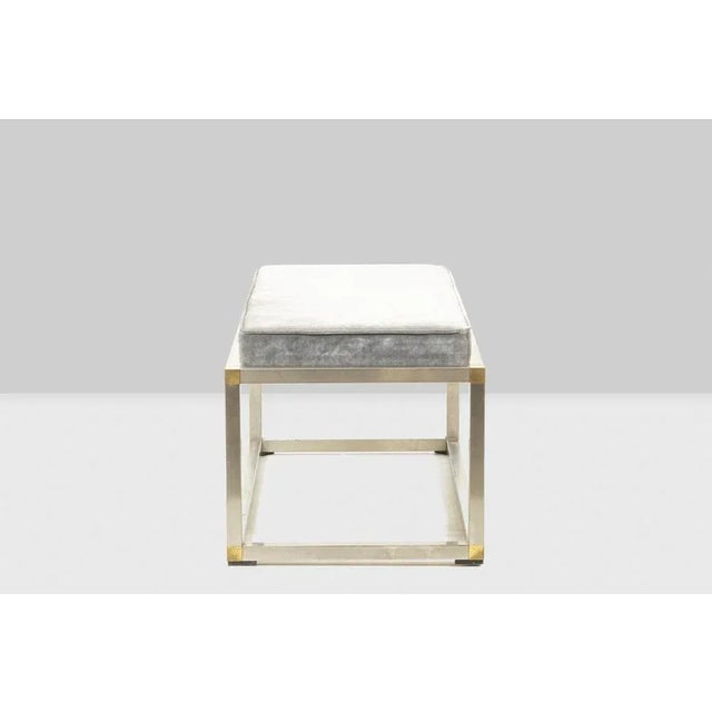 Bench in Gold and Silver Metal, 1970s For Sale - Image 3 of 8