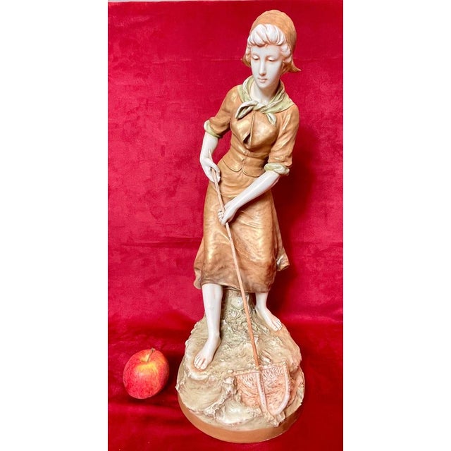 Fisherwoman with Landing Net from Royal Dux Bohemia For Sale - Image 17 of 18