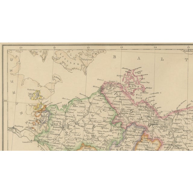Mid 19th Century Antique Map of Prussia and Mecklenburg, Germany, 1860s For Sale - Image 5 of 10