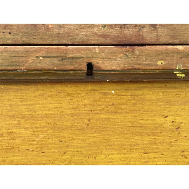 Mustard English Pine Trunk or Blanket Chest For Sale - Image 8 of 14
