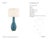 Chapman & Myers by Visual Comfort Signature Orson Balustrade Form Table in Oslo Blue with Linen Shade Designer: Chapman &...