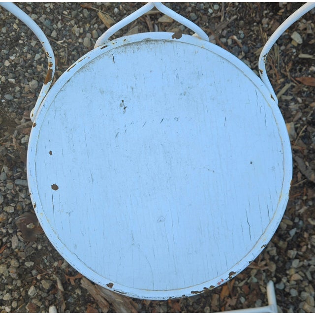 Vintage Wrought Iron Outdoor Patio Table & 4 Chairs For Sale - Image 10 of 12