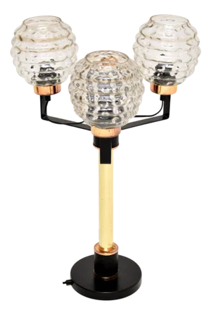 Vintage Italian Brass and Glass Table Lamp, 1960