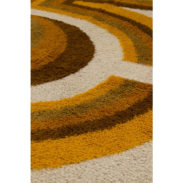 Textile Vintage Swedish Geometric Wool Rug in Brown Hues by Rug & Kilim, 1950-1959 For Sale - Image 7 of 10