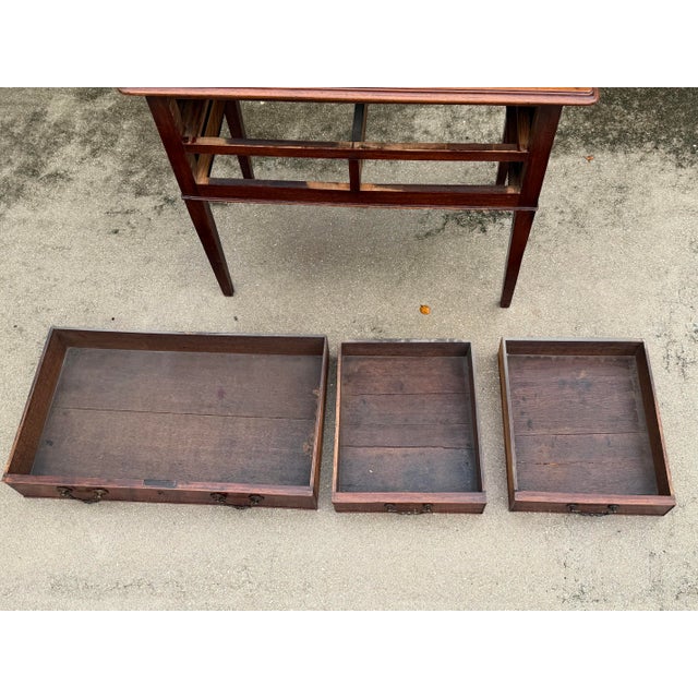Brown Antique Federal Style Mahogany Sideboard With Brass Hardware For Sale - Image 8 of 15