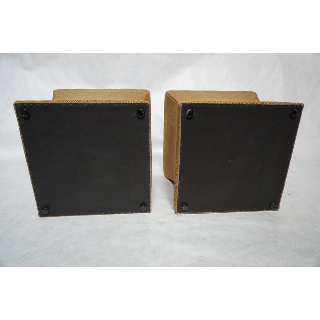 Late 20th Century Pair of Custom Upholstered Ottomans by Ross For Sale - Image 10 of 12