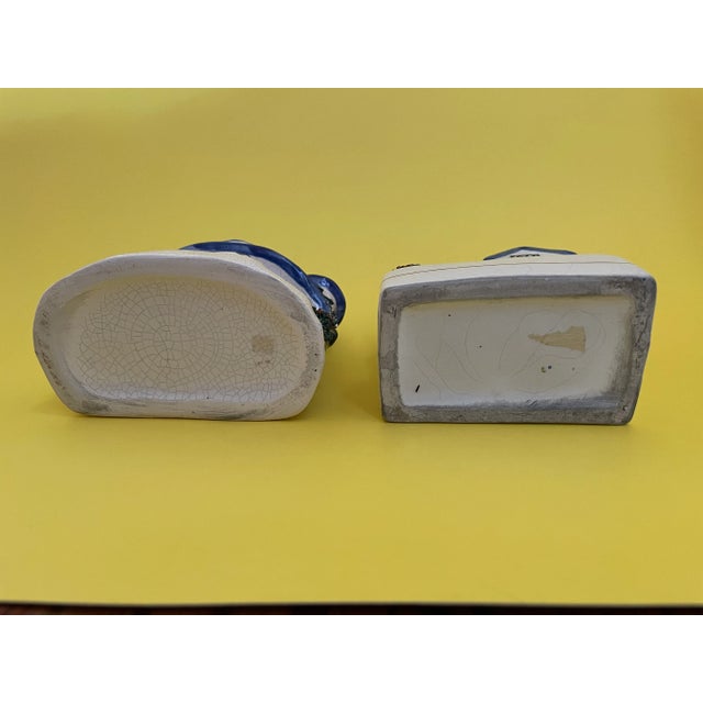 English Vintage Staffordshire Cottage Duo: Pastille Burner and Bank For Sale - Image 3 of 4