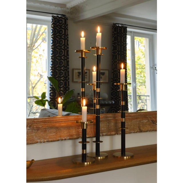 Maïa Candleholders in Brass and Aluminum by Marine Breynaert, Set of 3 For Sale - Image 9 of 11
