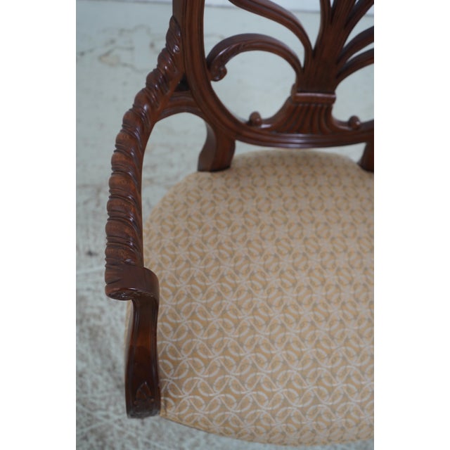 Set of 6 Hickory Chair Mahogany Open Armchairs For Sale - Image 9 of 17