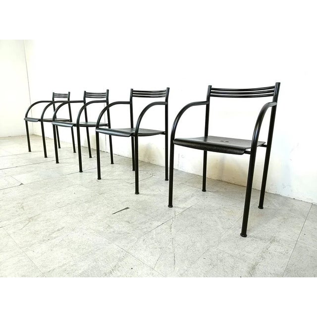 Postmodern Spanish Francesca Armchairs attributed to Philippe Starck for Baleri Italia, 1982, Set of 4 For Sale - Image 3 of 10