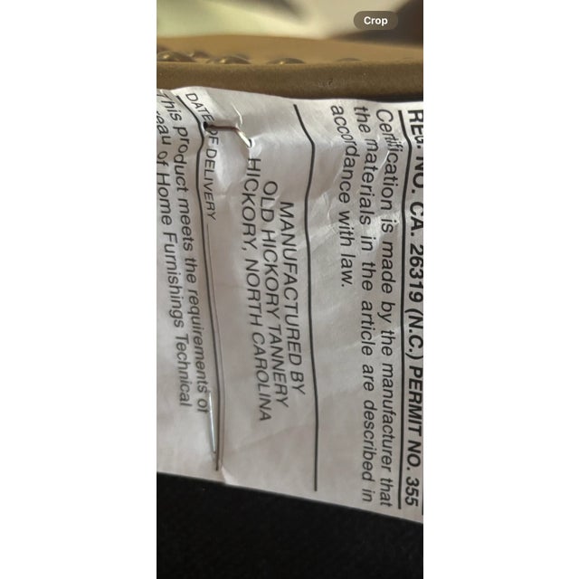 Olive Adjustable Late 20th Century Old Hickory Tannery” Cowhide & Leather Executive Desk Chair For Sale - Image 8 of 11