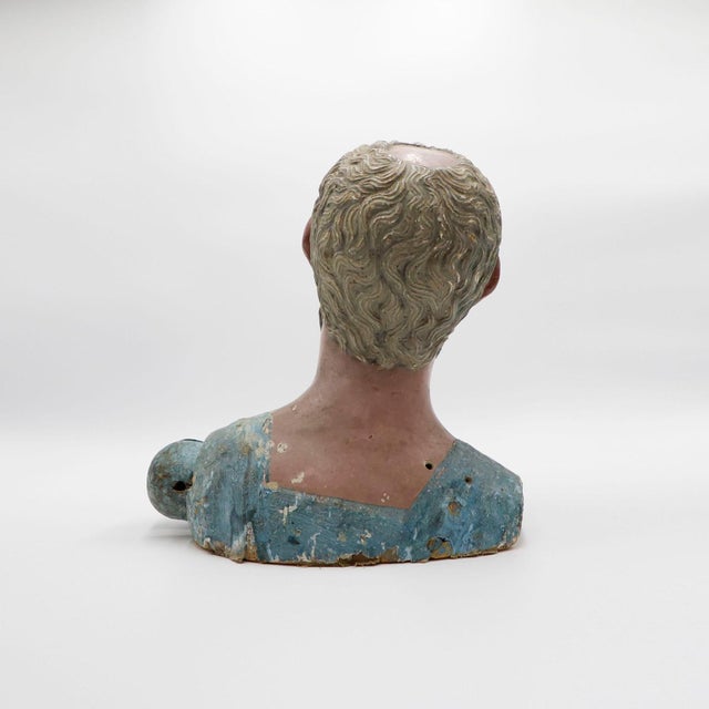 Head of a Saint from the 18th Century Wood Carving For Sale - Image 14 of 17