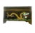 Chinese enamel bronze/copper rectangular trinket box featuring a black background and gold tone polychrome yellow dragons...