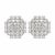 Striking geometric statement cluster earrings finely crafted in solid 18K white gold. Featuring an architectural octagonal...