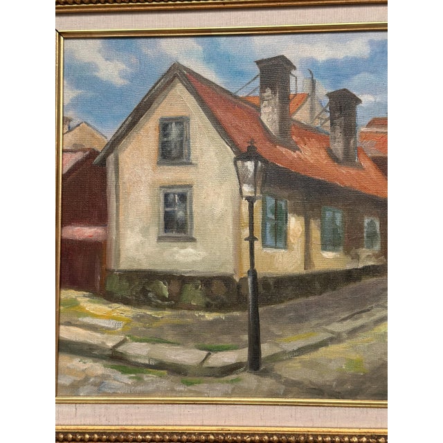 Axel Nipsted, Town, 1960s, Oil on Canvas, Framed For Sale - Image 9 of 10