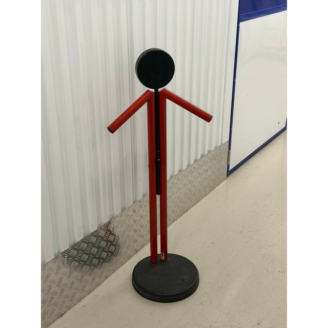 Vintage Modern Red and Black Metal Valet Coat Rack, 1980s For Sale - Image 12 of 18
