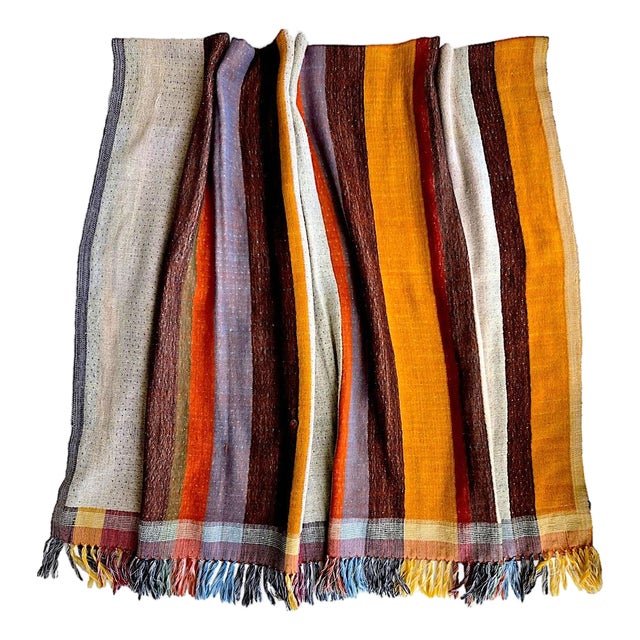 Hand Woven Color Block Silk/Wool Throw by Neeru Kumar for Pavo For Sale