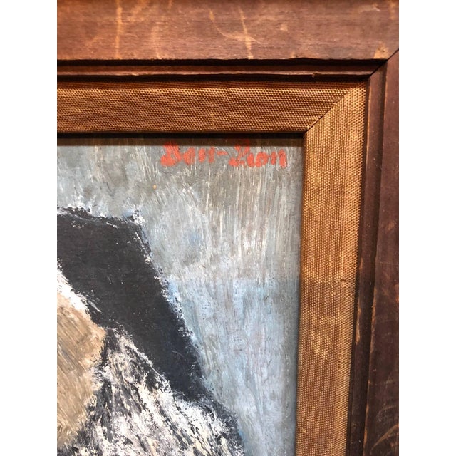 Modern Ben-Zion Weinman, Modernist Judaica Oil Painting "Old Jew" Jewish Rabbi at Prayer, c.1940 For Sale - Image 3 of 4