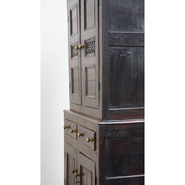 Antique Early 19th Century English Oak Food Cupboard For Sale - Image 9 of 10