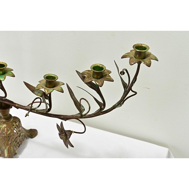 Brass French 19th Century Brass Altar Candelabra For Sale - Image 8 of 11