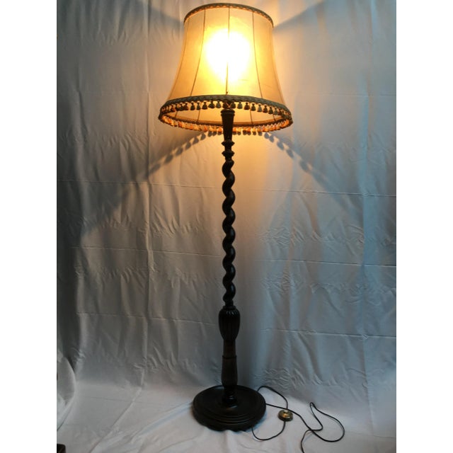 Wooden Spiral Floor Lamp, 1940s For Sale - Image 4 of 18