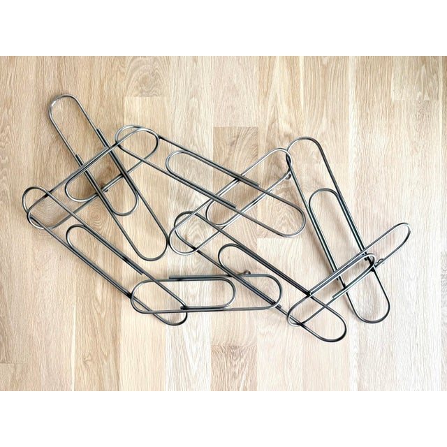 Mid-Century Modern Signed C. Jeré Giant Chrome Paper Clip Wall Sculpture, © 2002, Pop Art Postmodern Wall Art For Sale - Image 3 of 11