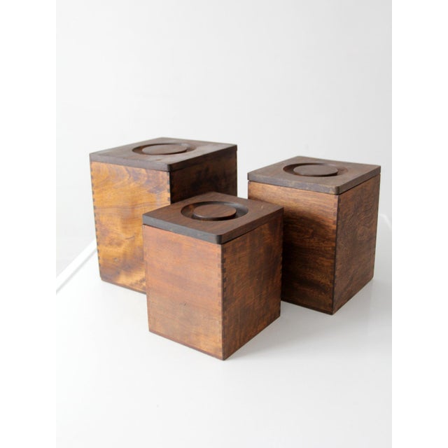 Wood Mid-Century Wood Canister Set For Sale - Image 7 of 15