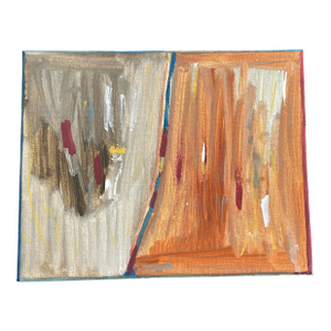 1990s Abstract Original Art Acrylic on Canvas Painting