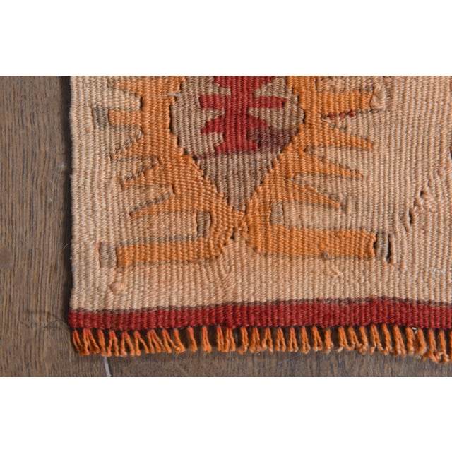 1970s Vintage Handmade Wool Cotton Red Crimson Runner Rug For Sale In San Francisco - Image 6 of 11