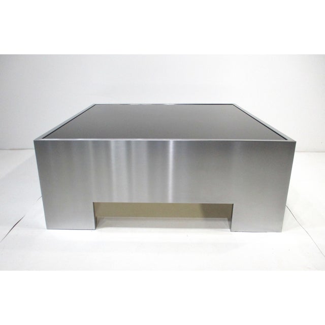 Mid-Century Modern Milo Baughman Stainless and Glass Coffee Table by Dia For Sale - Image 3 of 10