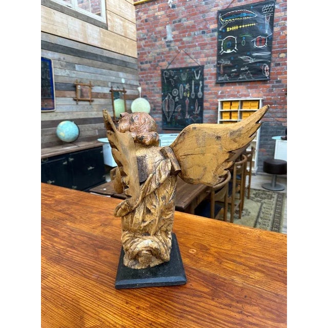 Carved Wooden Angel, 1890s For Sale - Image 6 of 12
