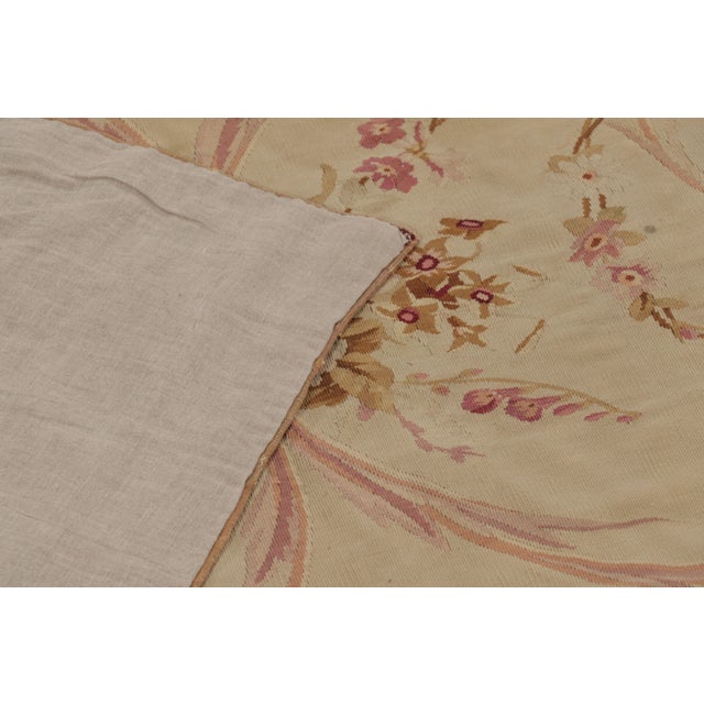 Textile Vintage French Aubusson Rug With Rose Garlands by Rug & Kilim, France, 1950-1959 For Sale - Image 7 of 9