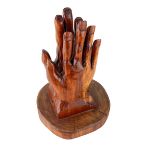 Vintage Hand Carved Wooden Wood Praying Hands Religious Iconography