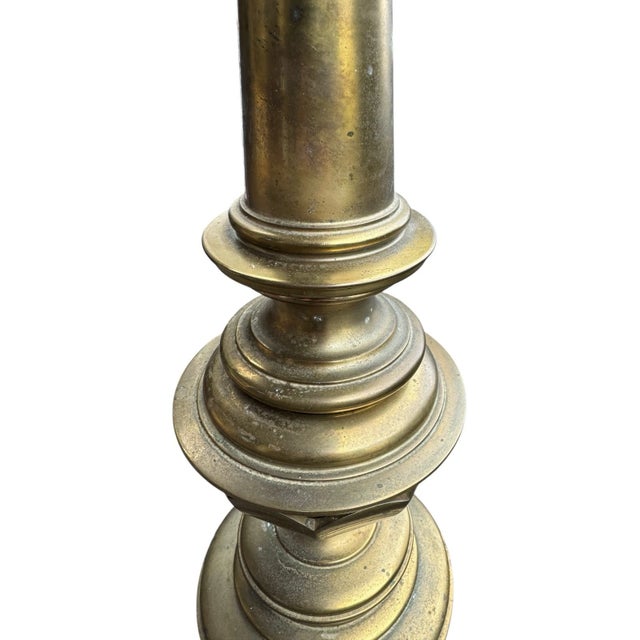 Metal Vintage Heavy Solid Brass Table Lamp | Neoclassical Hollywood Regency Decor For Sale - Image 7 of 13