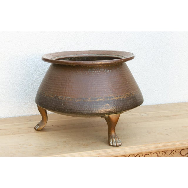 Copper Large Antique English Copper Cauldron For Sale - Image 8 of 10