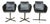 Strip Chairs in Polypropylene by Carlo Colombo for Poliform, 2000s, Set of 3 For Sale
