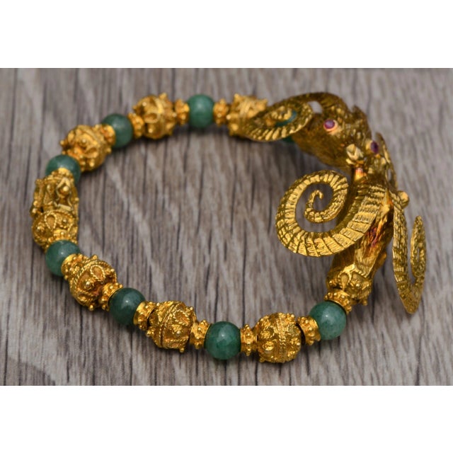 1950s The Angelica: Zolotas Signed Bracelet Features Two Kissing Ram Heads For Sale - Image 4 of 11