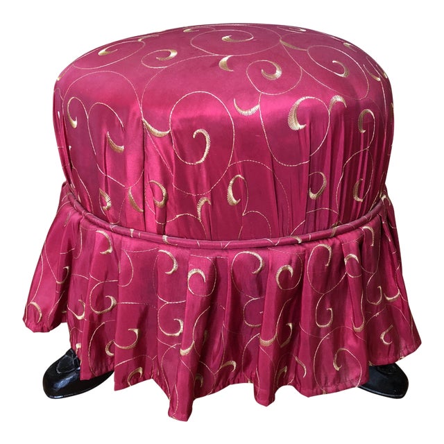 1980s Petite Footed Skirt Stool For Sale