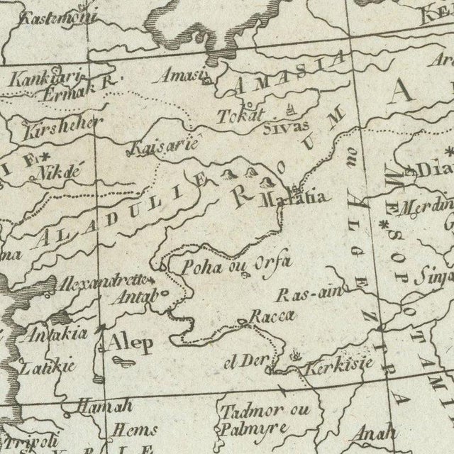 Antique Map of the Ottoman Empire in Europe and Asia attributed to Bonne, 1780 For Sale - Image 9 of 12