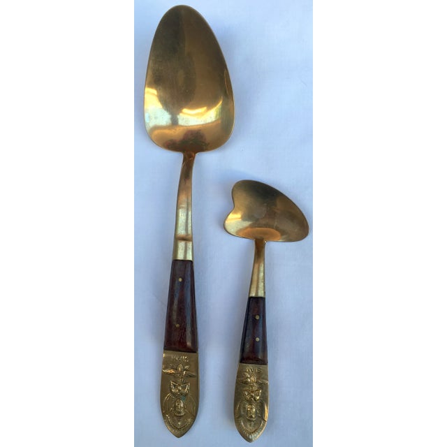 Wood Bronze & Rosewood Serving Flatware - Set of 12 For Sale - Image 7 of 12