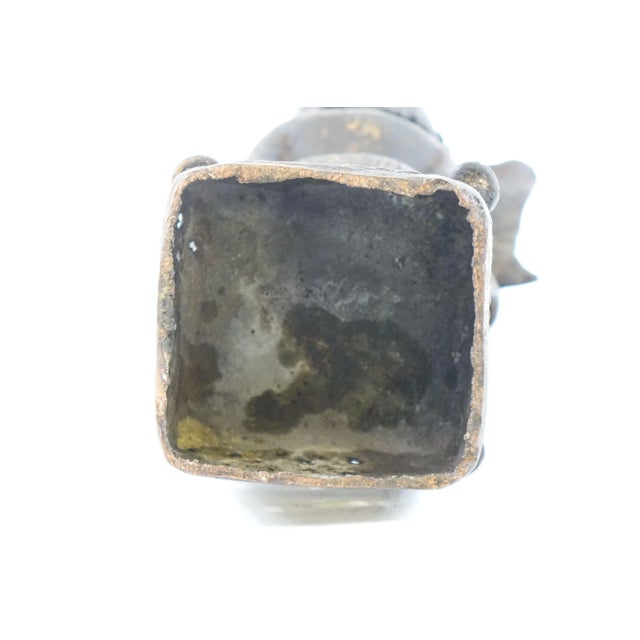 African Antique 19th Century Bronze African Sculpture of a Warrior For Sale - Image 3 of 4