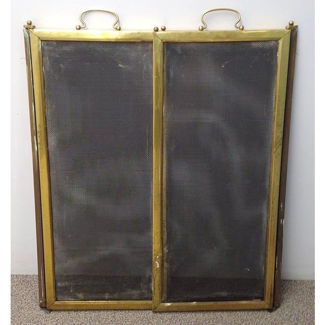Victorian Solid Brass and Wire Mesh Fire Screen , Circa 1880s For Sale - Image 11 of 11
