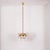 Chain pendant chandelier, in solid gilded brass, with two levels, each set with thick frosted crystal pendants. First...