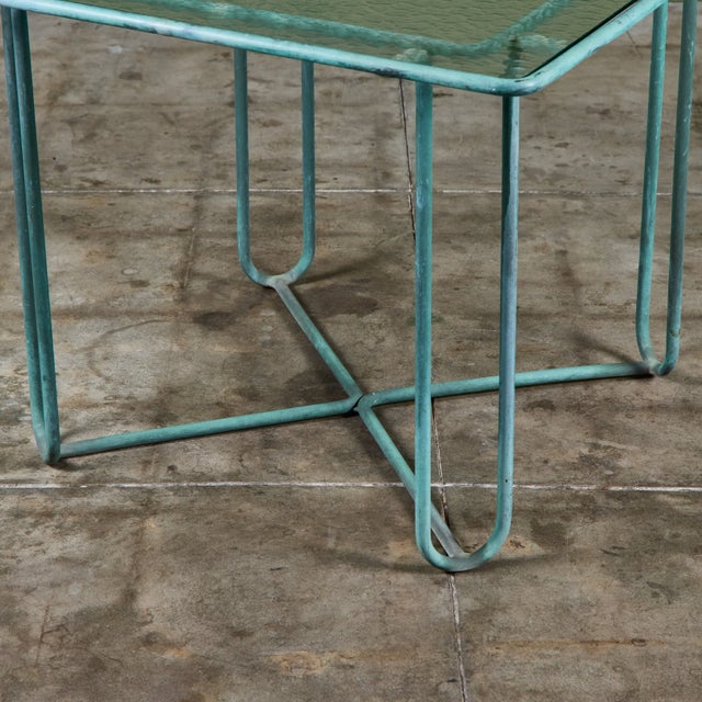 Metal Walter Lamb Verdigris Square Bronze Patio Dining Table for Brown Jordan For Sale - Image 7 of 18