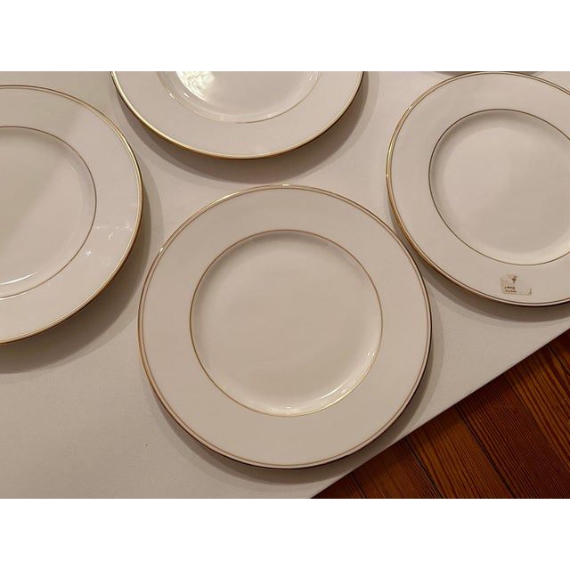 Lenox Federal Gold Fine Bone China Dinner Plates - Brand New - Set of 5 For Sale - Image 10 of 12