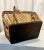 Brown Vintage Boho Chic Burnt Bamboo and Split Reed Basket For Sale - Image 8 of 8